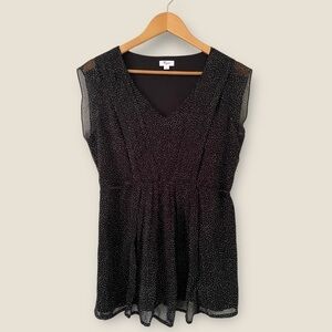 Thyme Maternity Black Polka Dot Blouse Medium